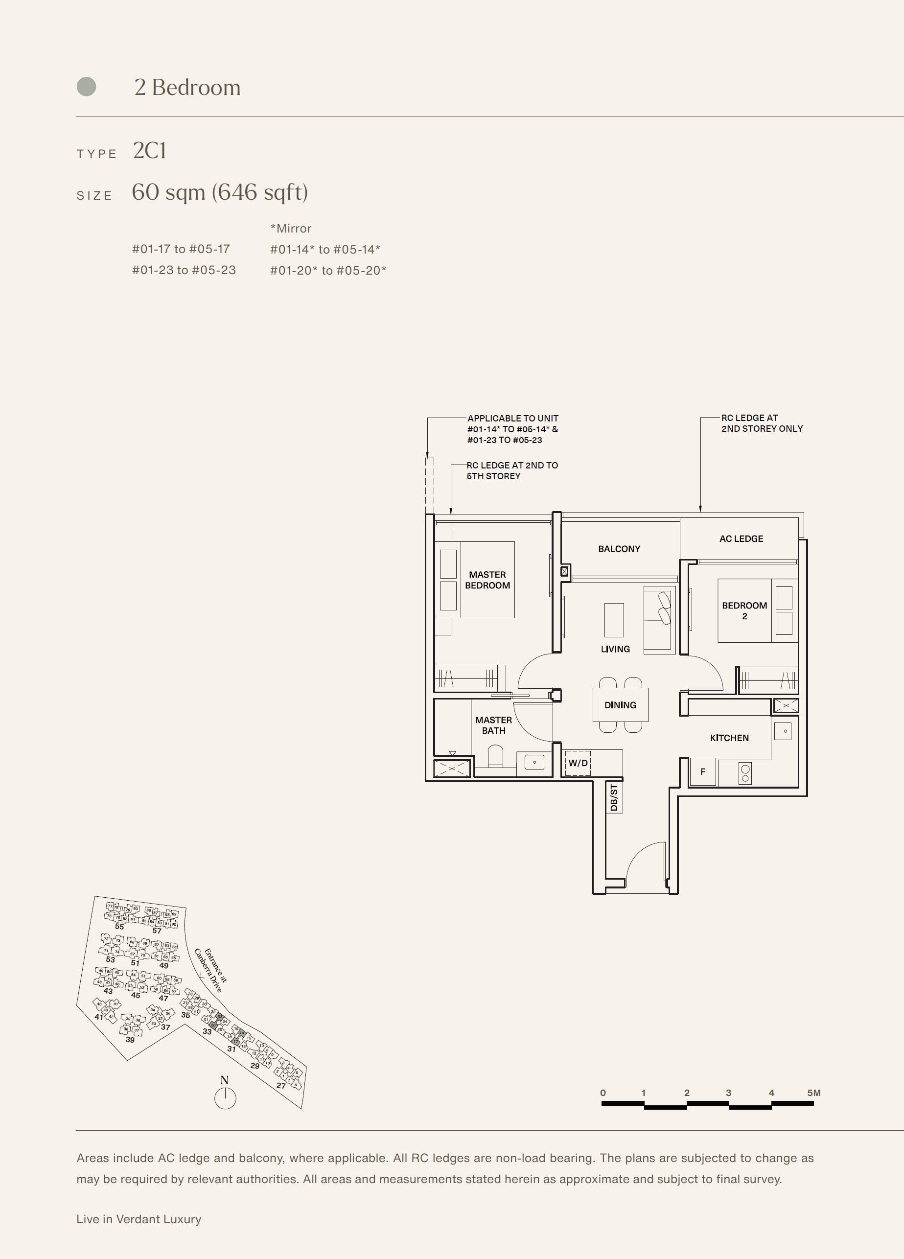 The Watergardens at Canberra 2 Bedroom Floor Plan 1
