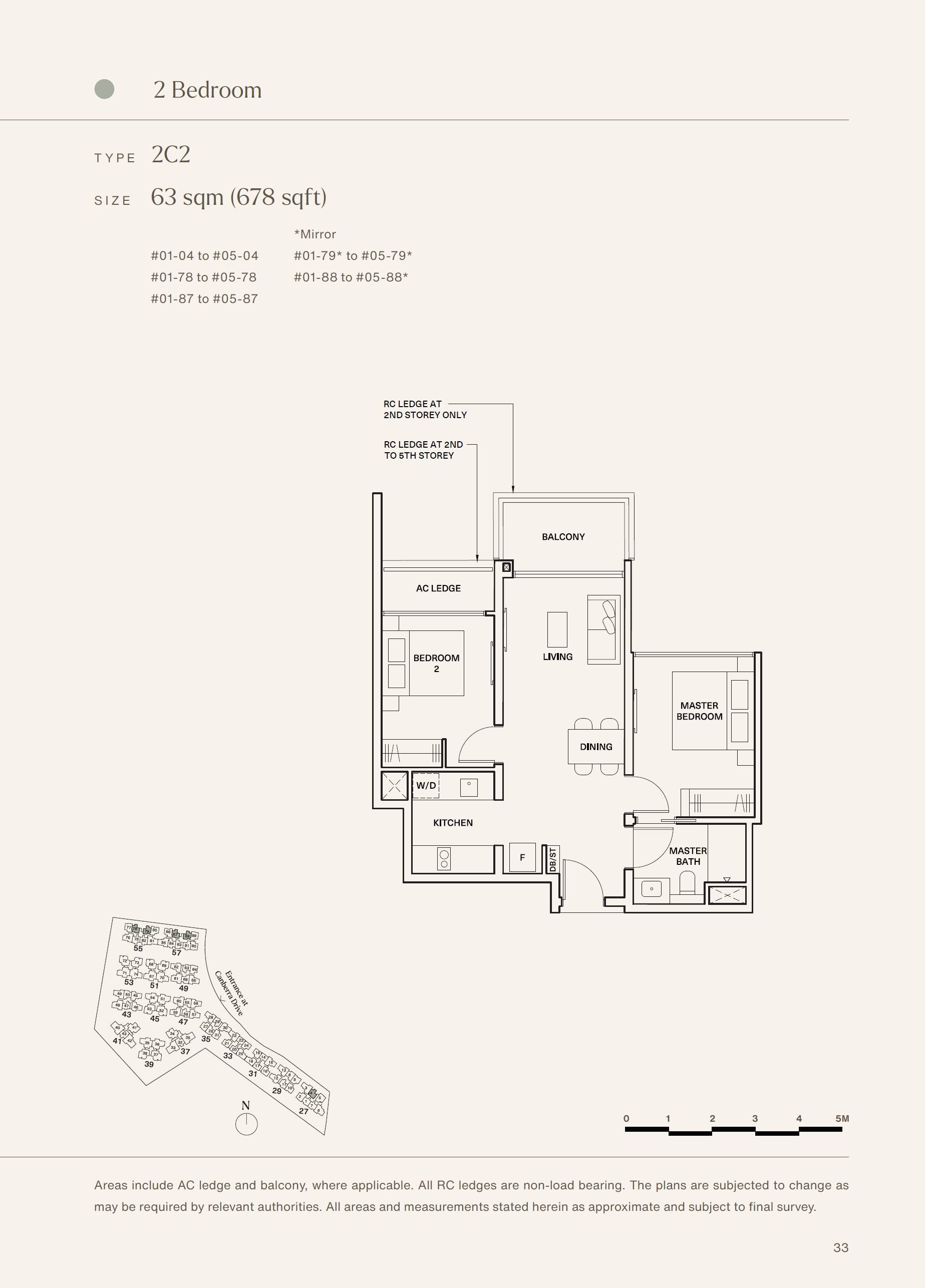 The Watergardens at Canberra 2 Bedroom Floor Plan 2