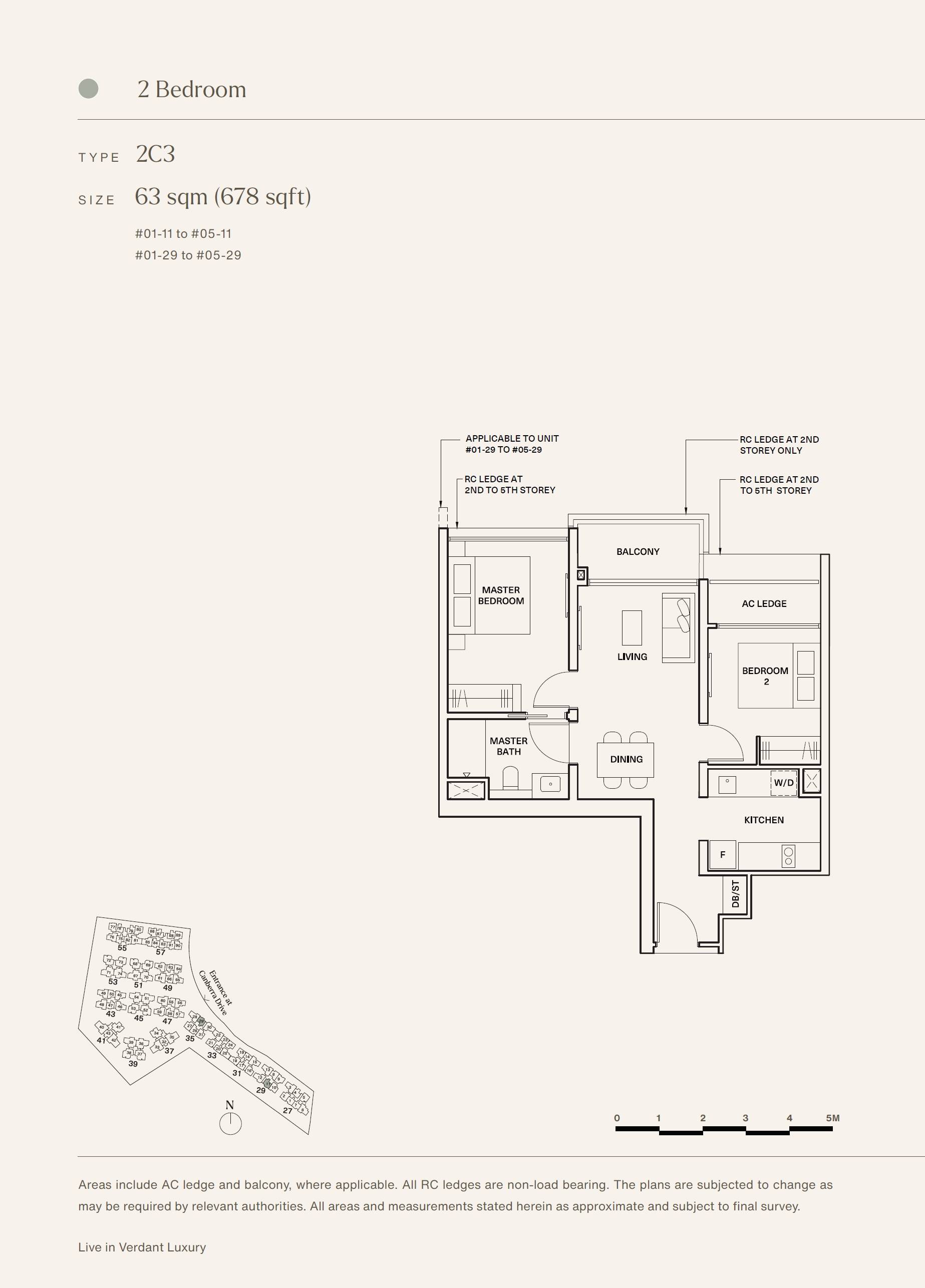 The Watergardens at Canberra 2 Bedroom Floor Plan 3