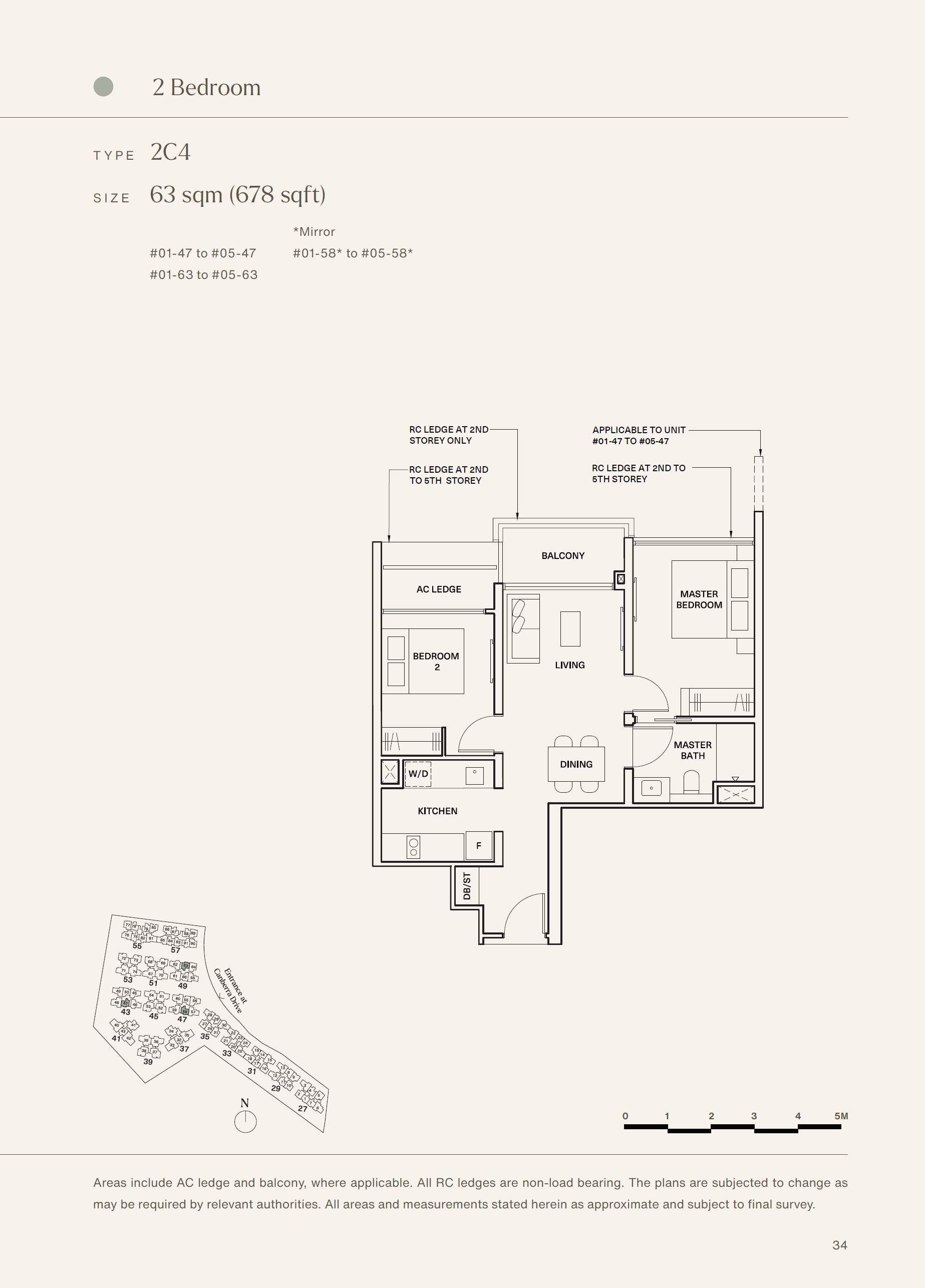 The Watergardens at Canberra 2 Bedroom Floor Plan 4