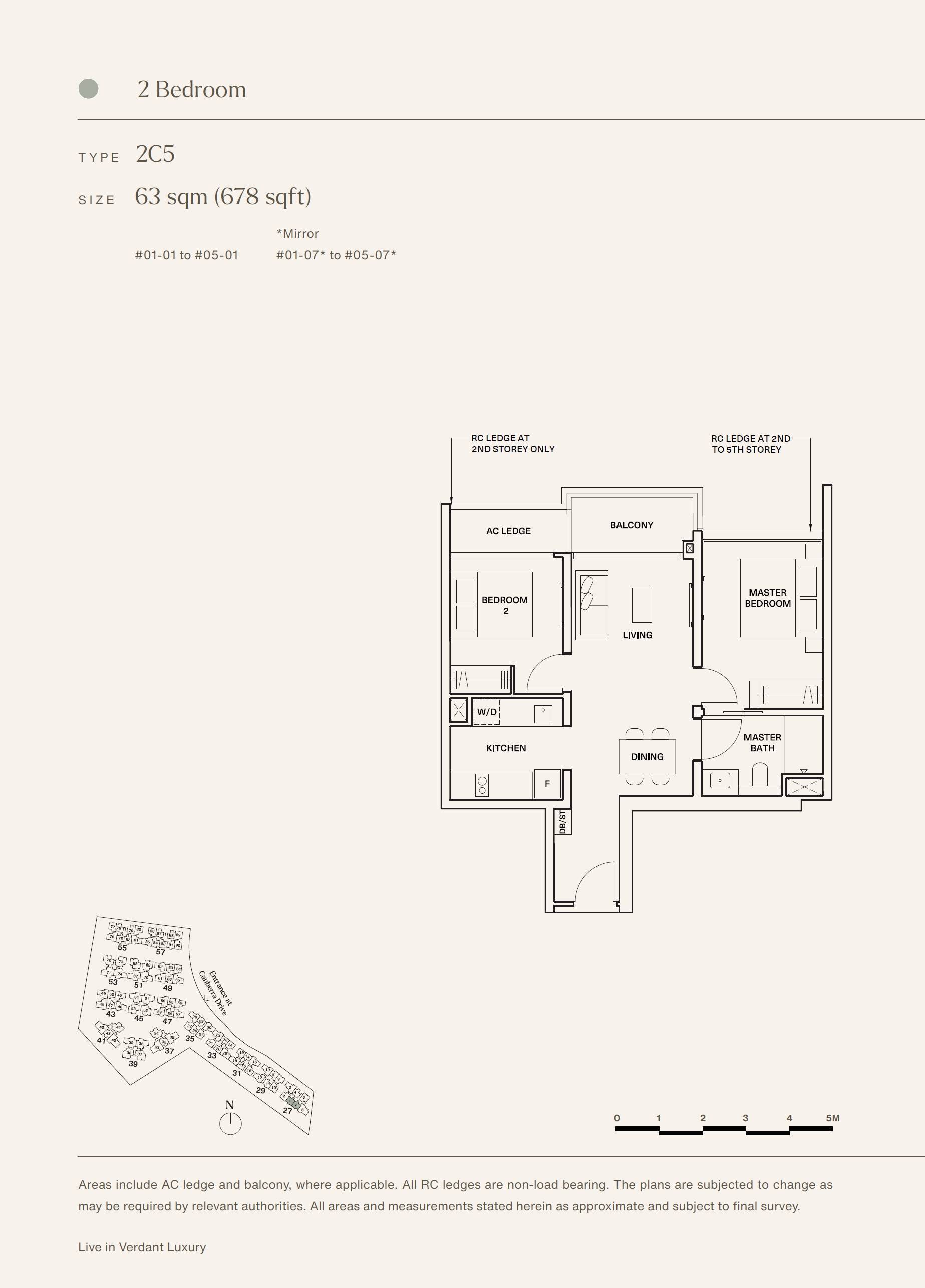 The Watergardens at Canberra 2 Bedroom Floor Plan 5